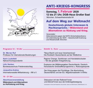 Anti-Kriegs-Kongress 1.2.2020